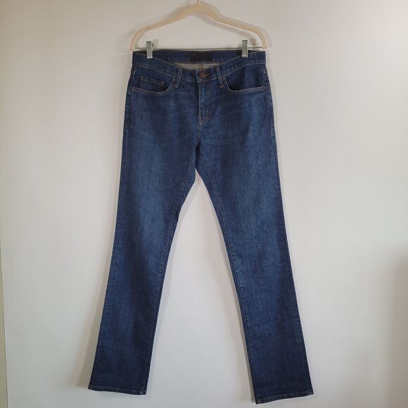 J BRAND Men's Dark Wash Denim Jeans Sz 30 Cotton Linen Straight Leg Premium - Picture 2 of 10
